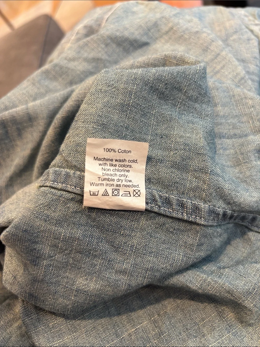 Like New J. Crew Denim Blue Long-Sleeve Button-Down Oxford Shirt
